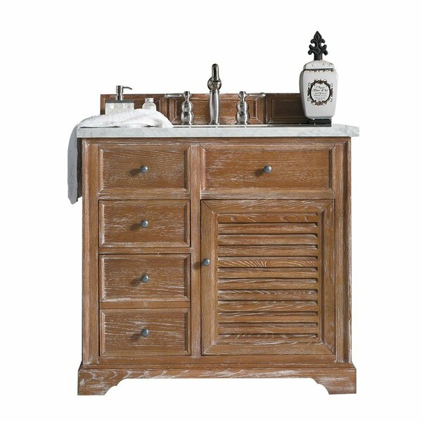 James Martin Vanities Savannah 36in Single Vanity, Driftwood w/ 3 CM Arctic Fall Solid Surface Top 238-104-5511-3AF